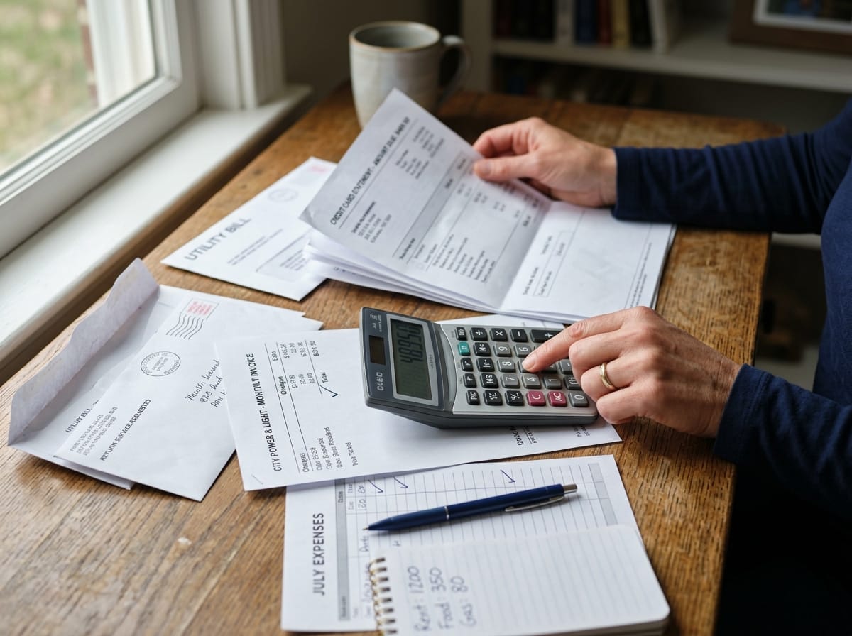 Pessoa analisando preocupada as taxas de manutenção e anuidade na tela do computador.
