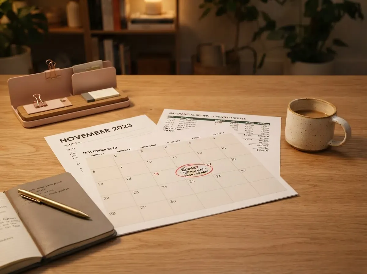 Calendário de parede com uma data circulada e anotada